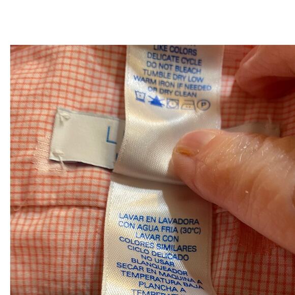 Lizwear by Liz Claiborne Women’s Peach Polka Dot Button-Up Shirt Size L - Picture 6 of 6